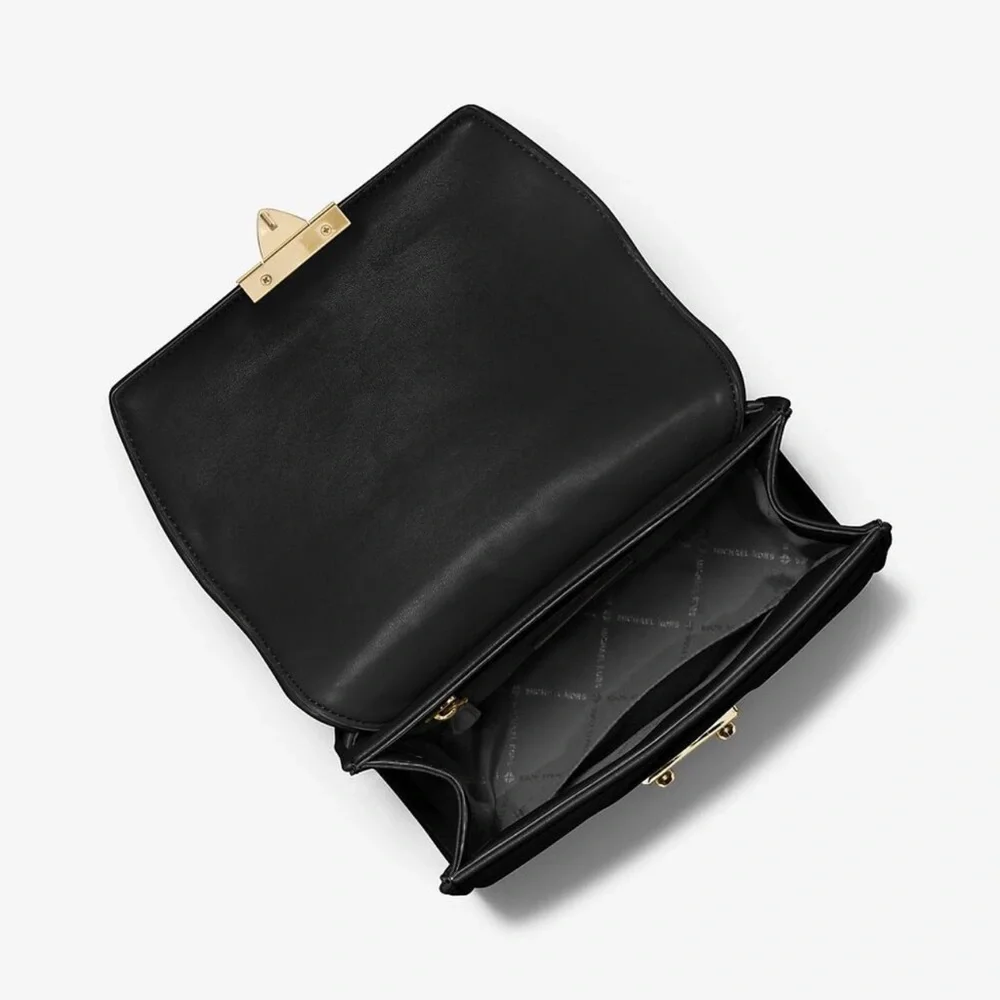 MICHAEL KORS SERENA MEDIUM FLAP SHOULDER CROSSBODY BLACK - Picture 9 of 11